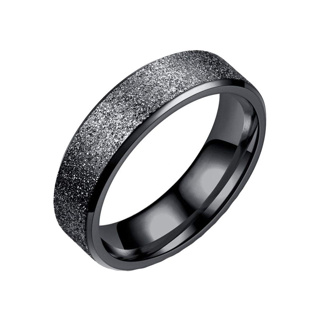 Black Stainless Steel Western Band Ring