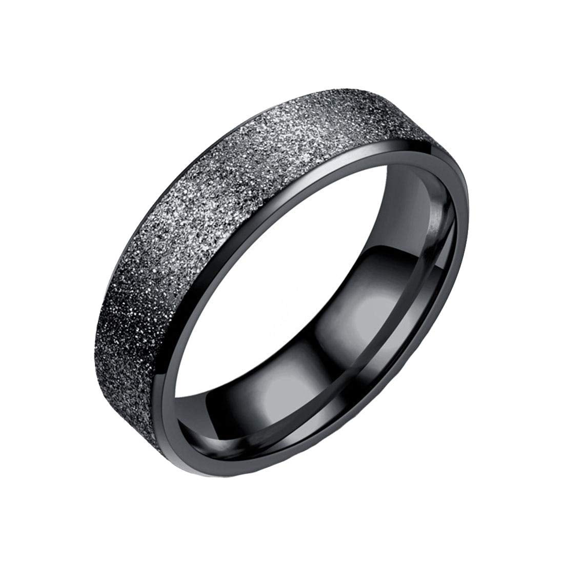 Black Stainless Steel Western Band Ring