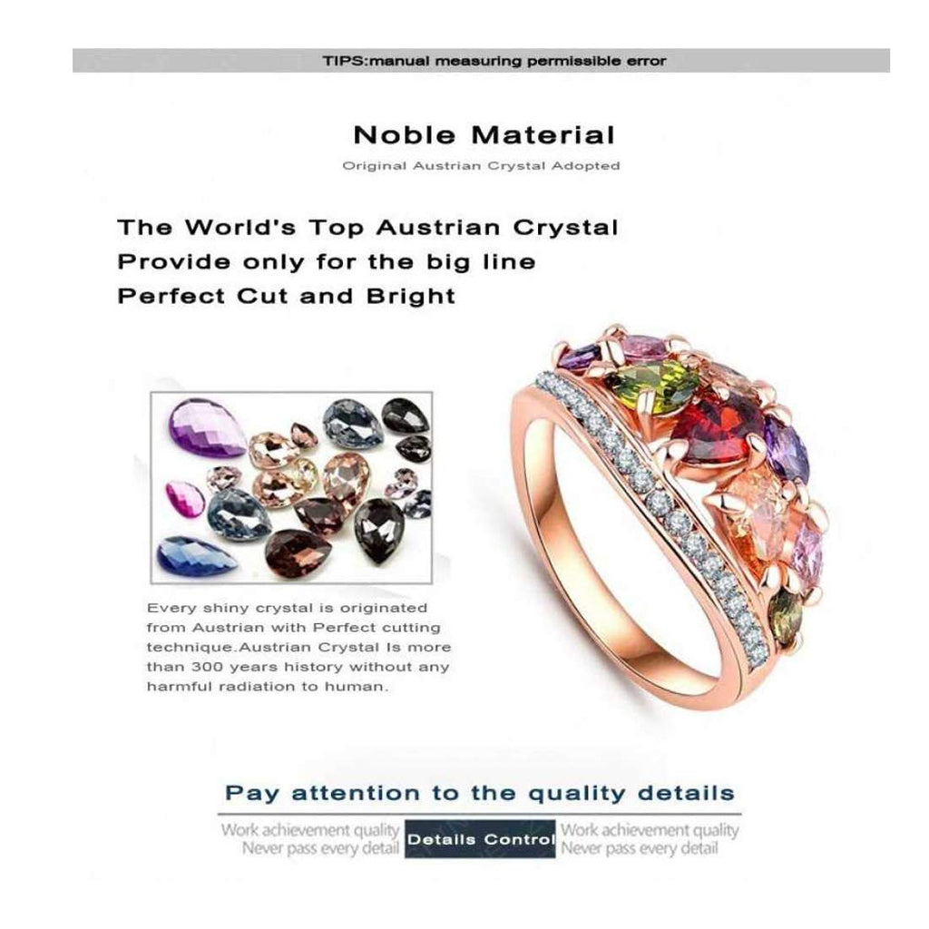 Multicolor Swiss Zircon Rose Gold Ring