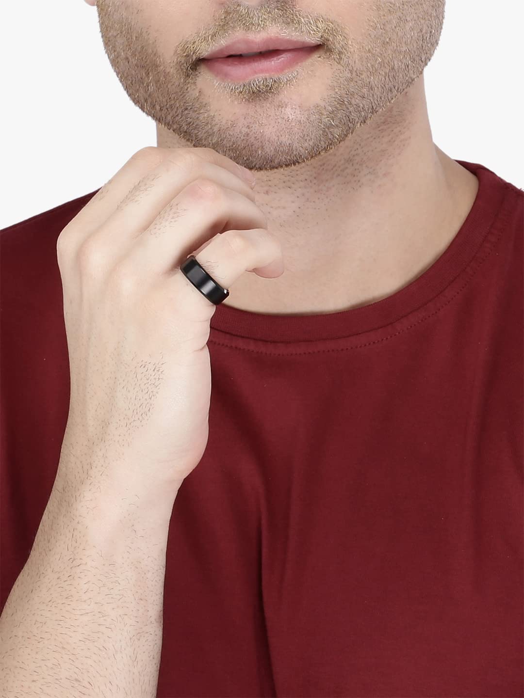 Black Stainless Steel Band Ring