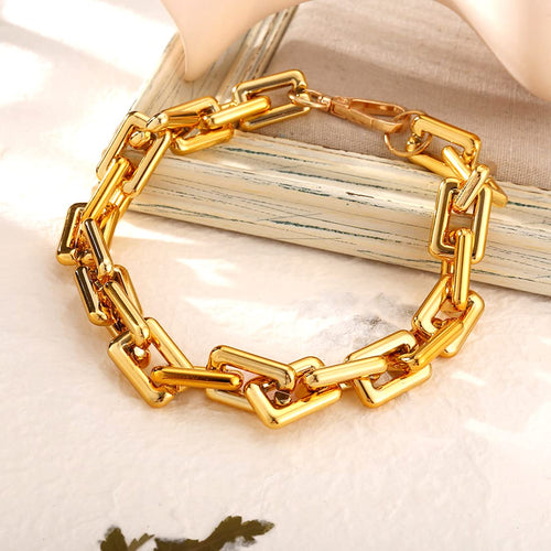 Thick Gold Link Choker Necklace