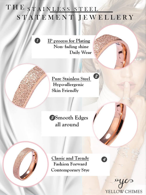 Rose Gold Stardust Stainless Steel Ring