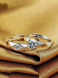 Gold Plated Valentine Crystal Couple Ring