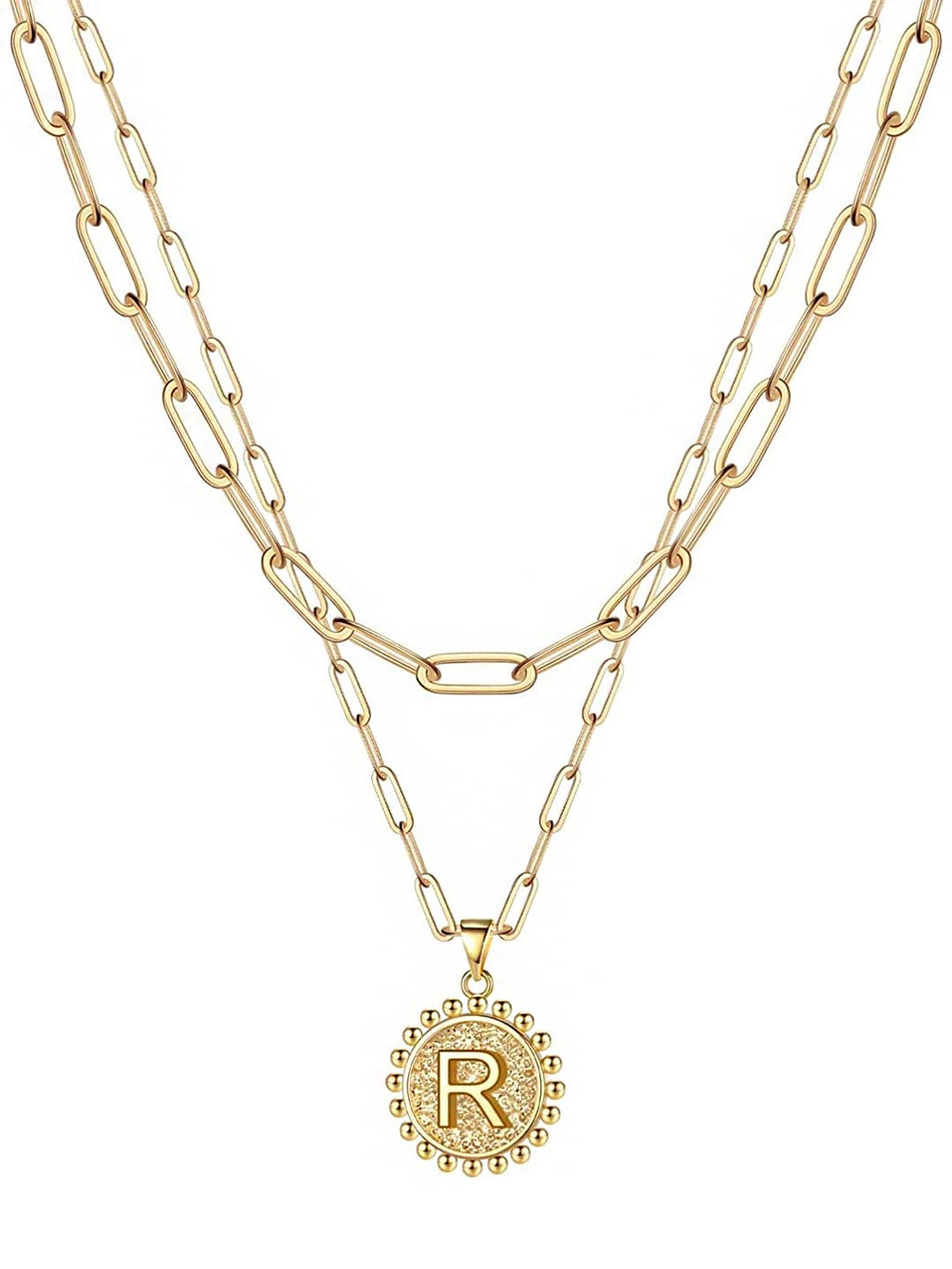 Gold Charm Interlinked Chain Necklace