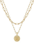 Gold Charm Interlinked Chain Necklace