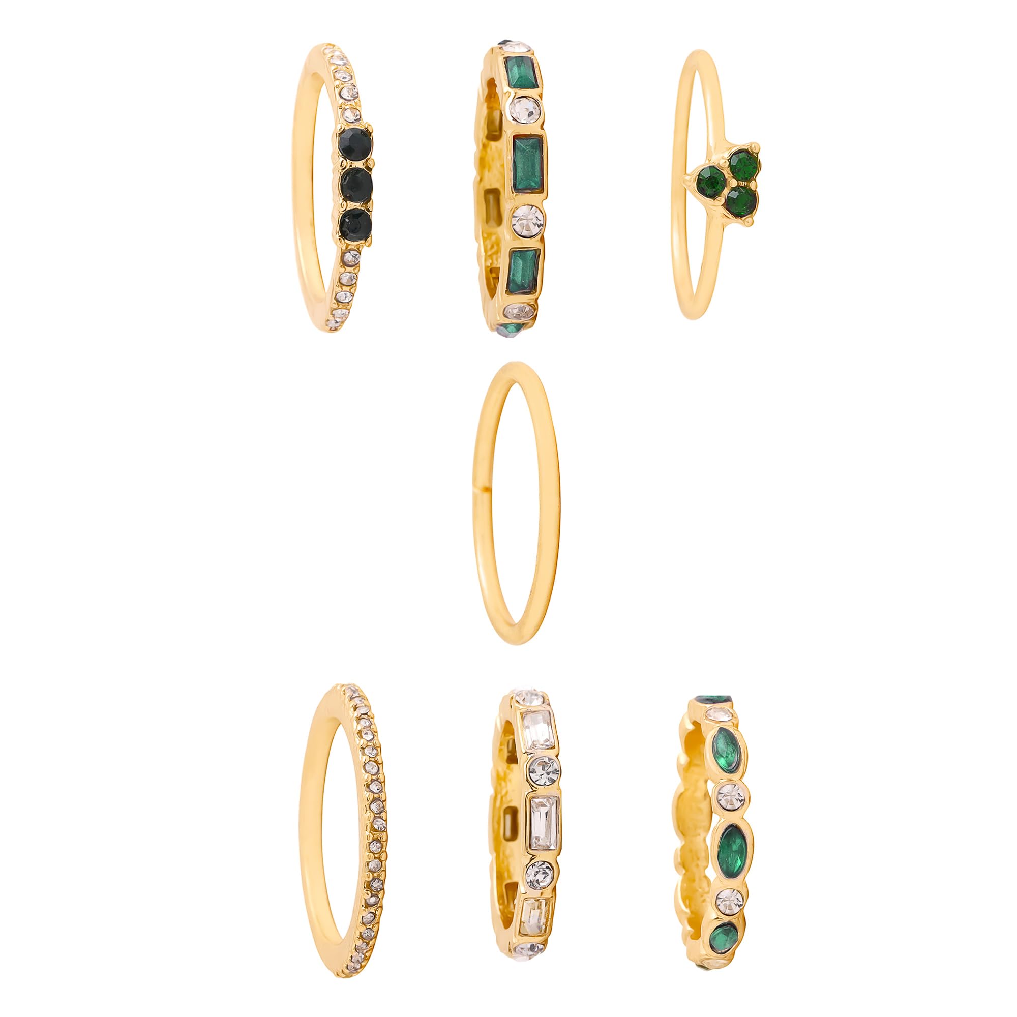 Gold Plated Seven Piece Golden Aesthetic Ring
