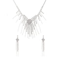 Silver Drop Leaf Threader Earring