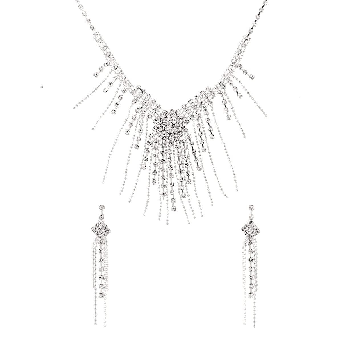 Silver Drop Leaf Threader Earring