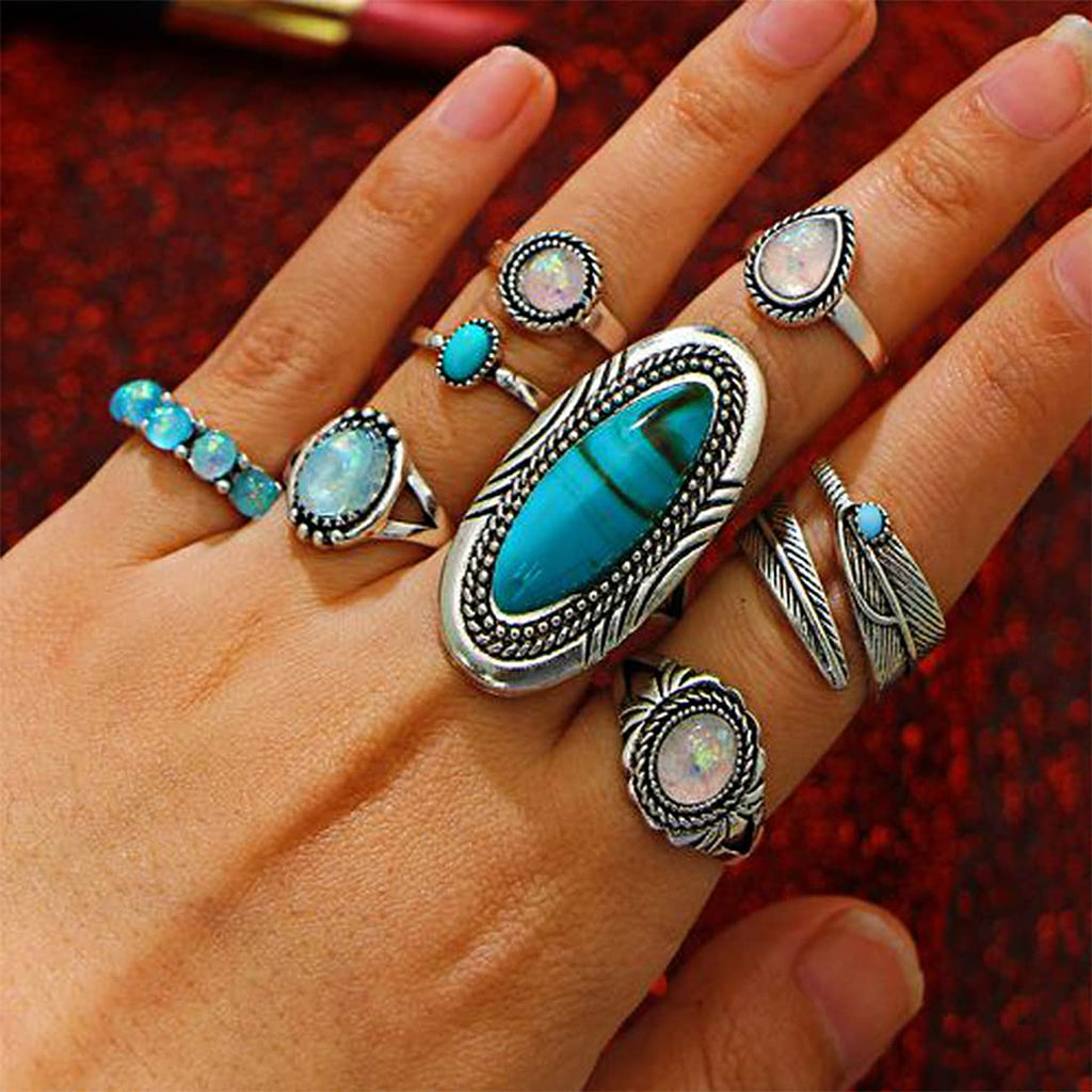 Blue Turquoise Stone Knuckle Midi Dress