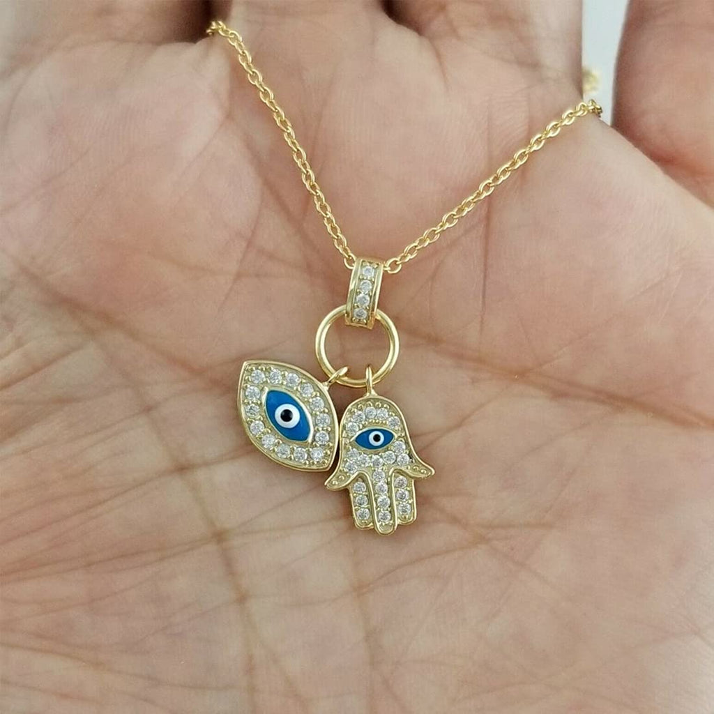 Evil Eye Gold Charm Necklace