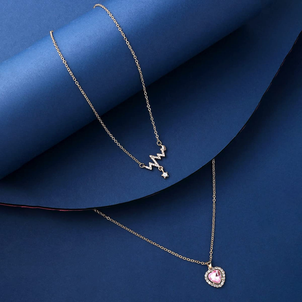 Heartbeat Charm Gold Pendant Necklace