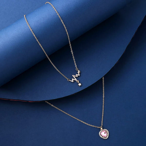 Heartbeat Charm Gold Pendant Necklace