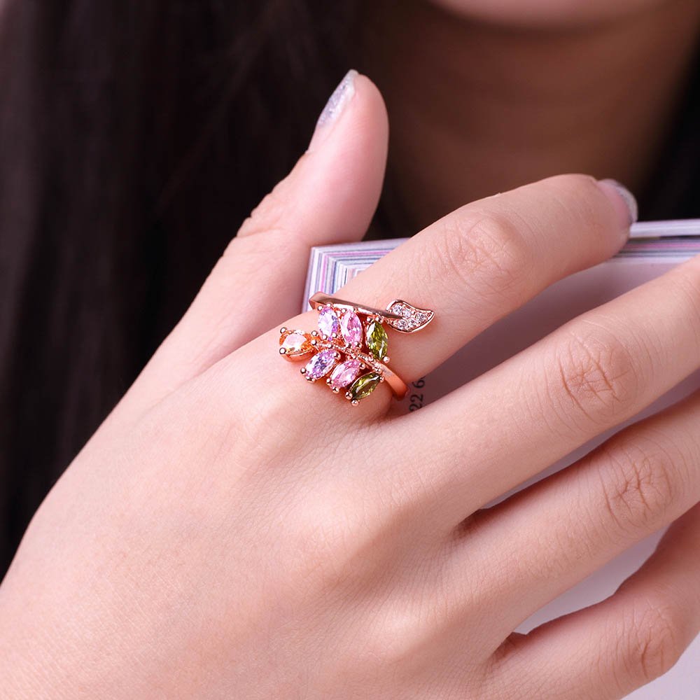 Multicolor Swiss Zircon Adjustable Ring
