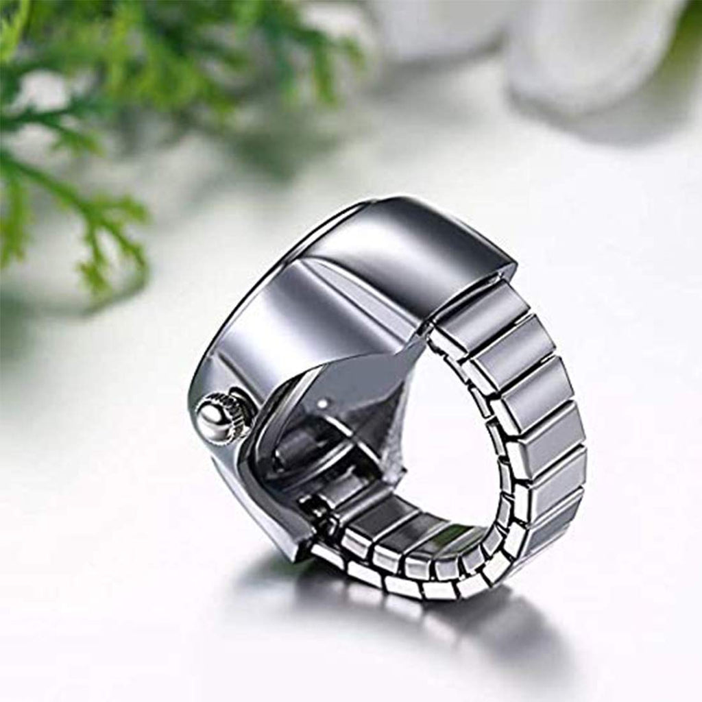 Purple Dial Stainless Steel Watch Ring