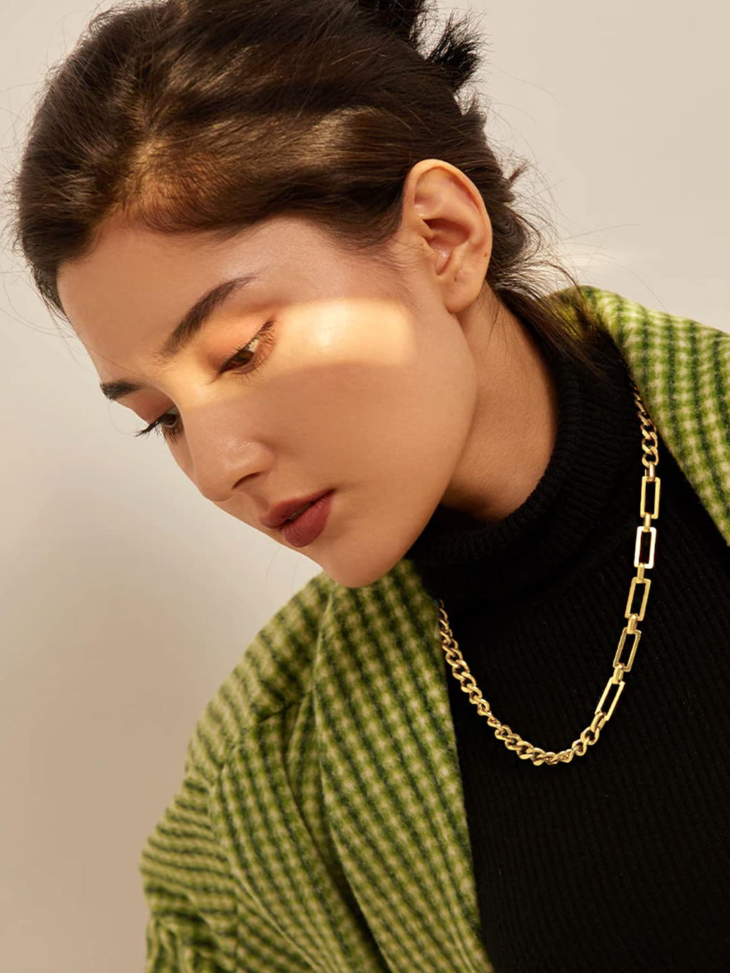 Golden Link Chain Choker Necklace