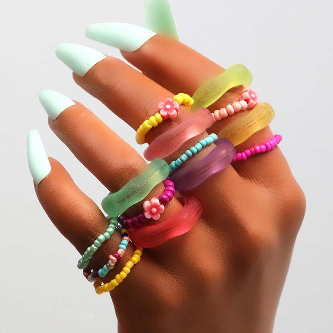 Multicolor Aesthetic Stack Adjustable Ring