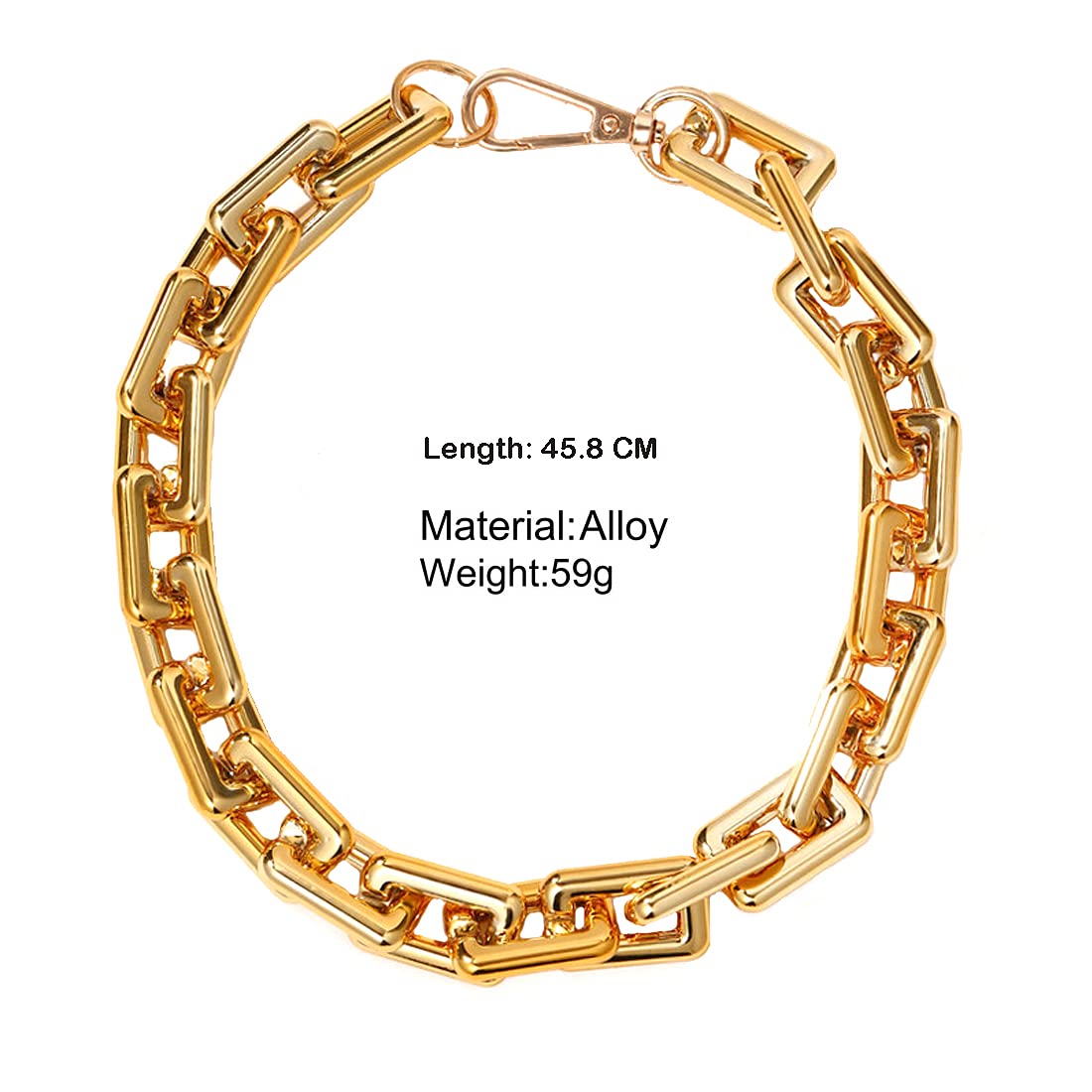 Thick Gold Link Choker Necklace