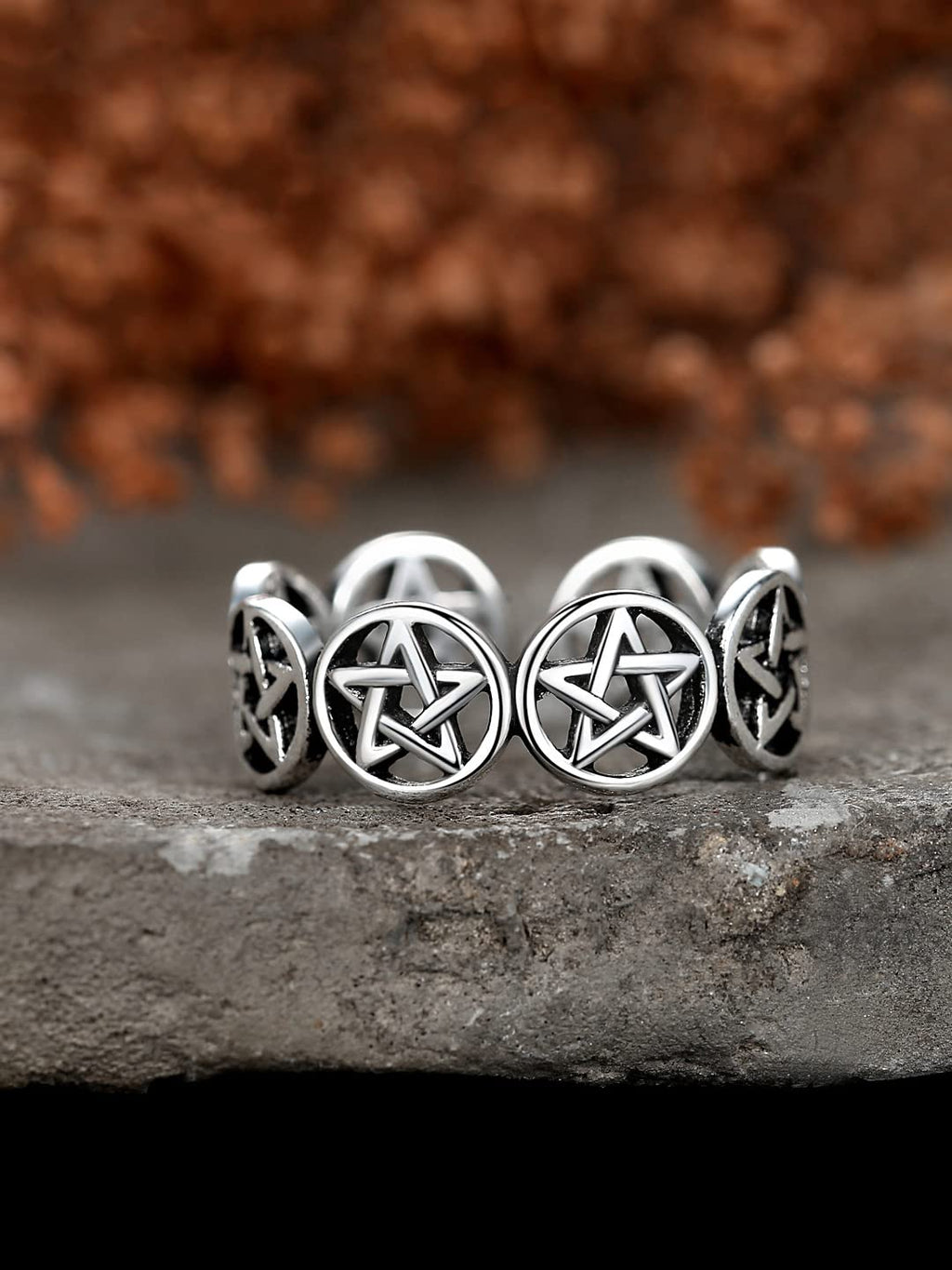 Silver Star Symbol Adjustable Band Ring