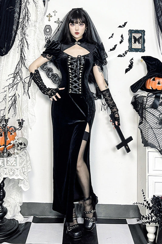 Slim Oriental Gothic Dress