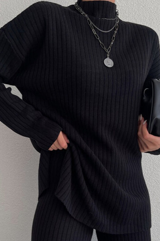 Elegant High Neck Knit Sweater