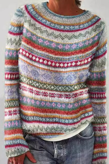 Stylish Color Block Pullover Sweater