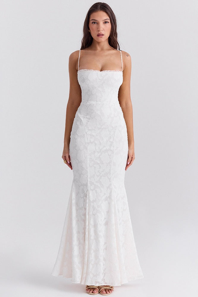 Strappy Open Back Fitted Maxi Dress