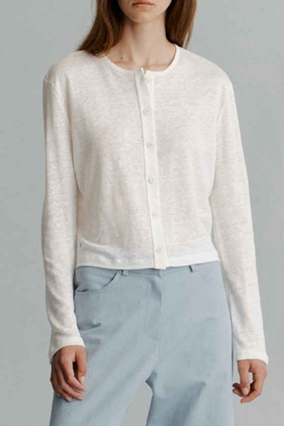 Plain Button Knit Cardigan