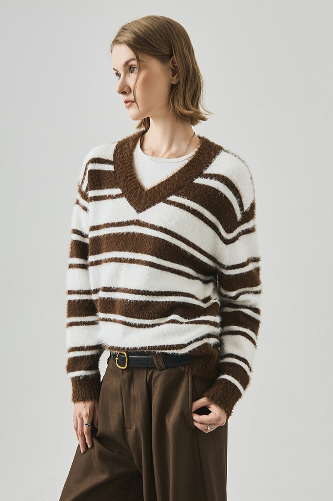 Loose V Neck Knit Sweater