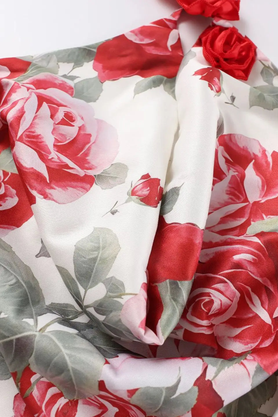 Rose Halter Shoulder Floral Dress