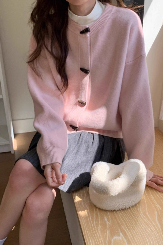 Retro Toggle Short Knit Cardigan