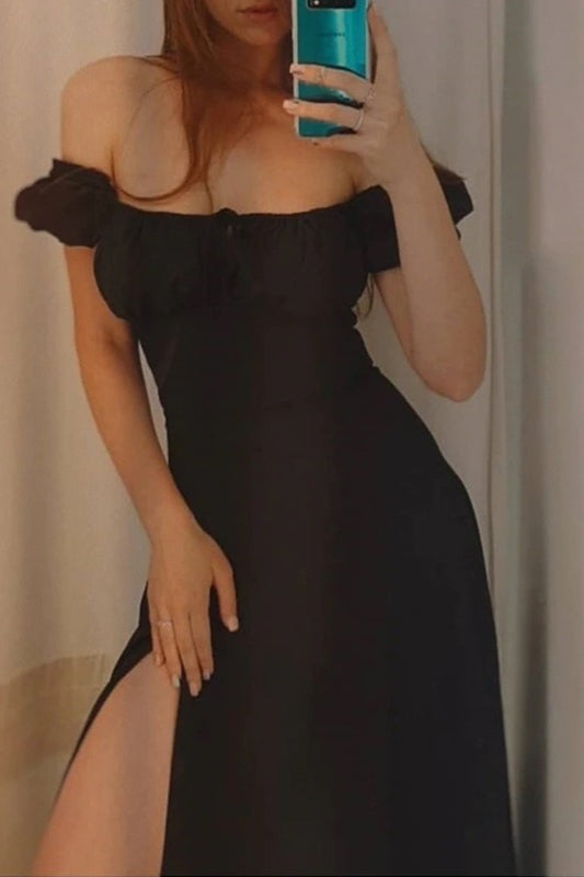 Tied Strap Split Hem Maxi Dress
