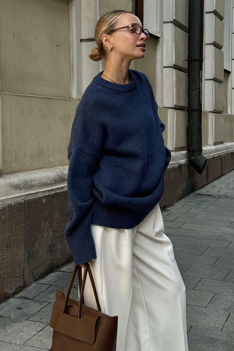 Casual Solid Pullover Sweater