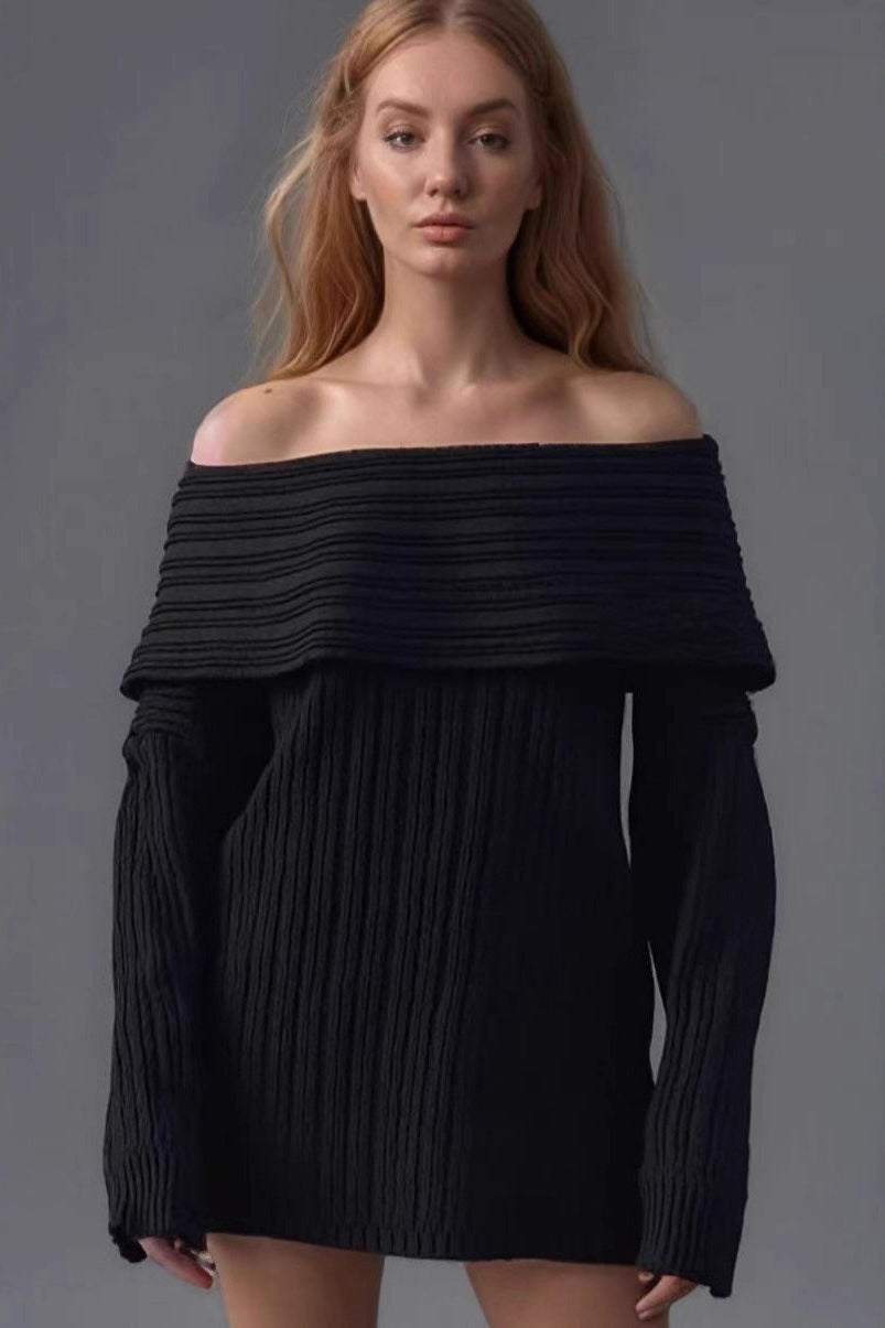 Alluring Off Shoulder Knit Sweater