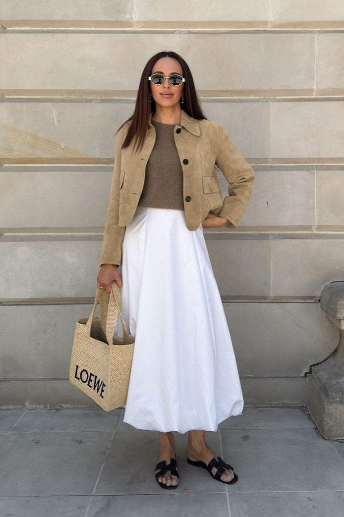 Lapel Faux Suede Mini Coat