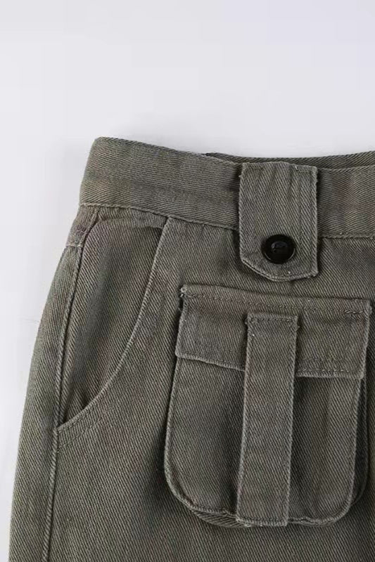 Street Low-Rise Multi-Pocket Denim Pant