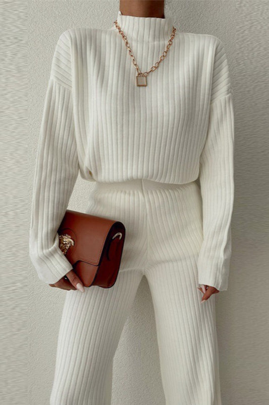 Elegant High Neck Knit Sweater