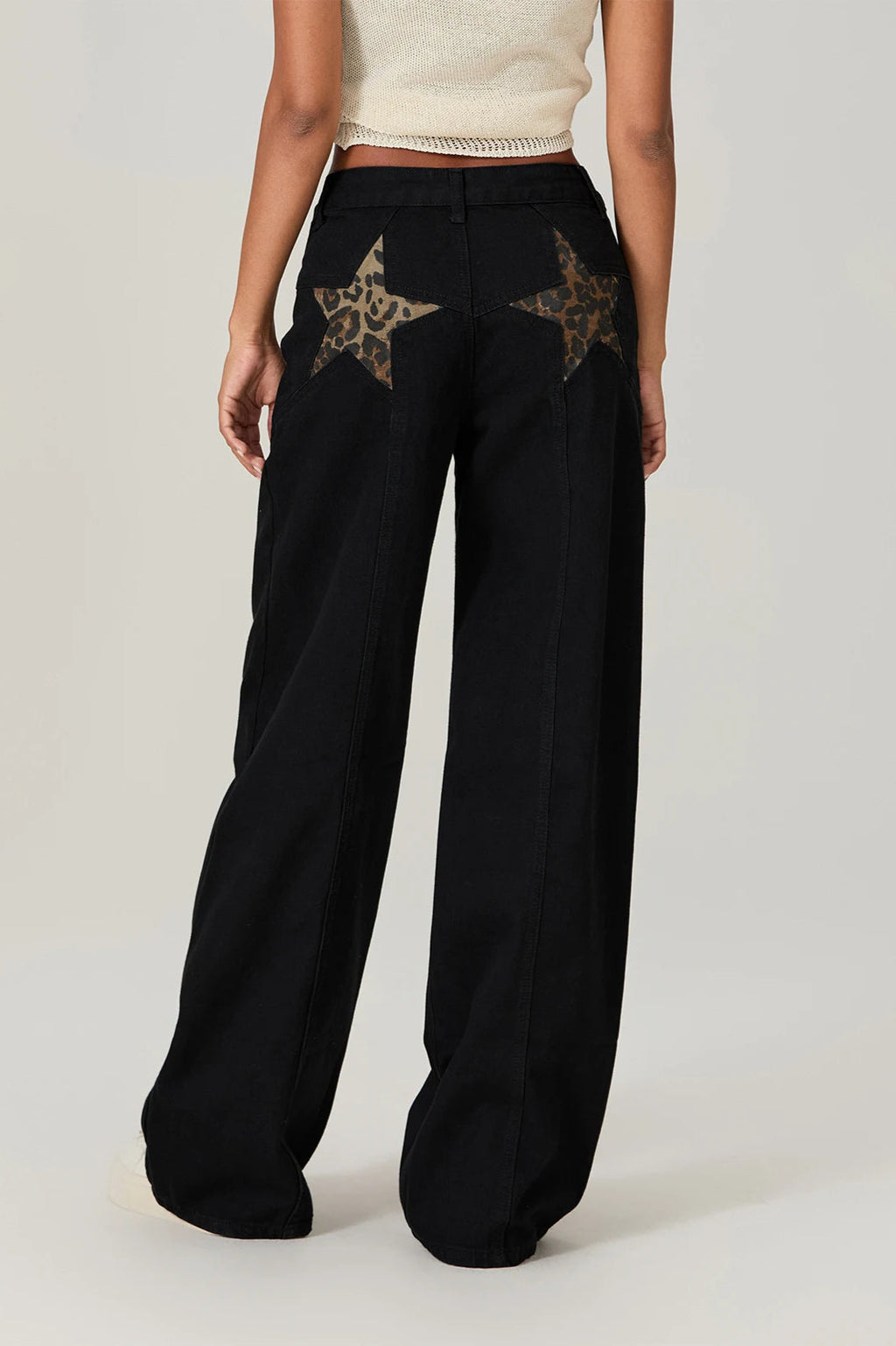 Star Print Loose Wide Leg Jean