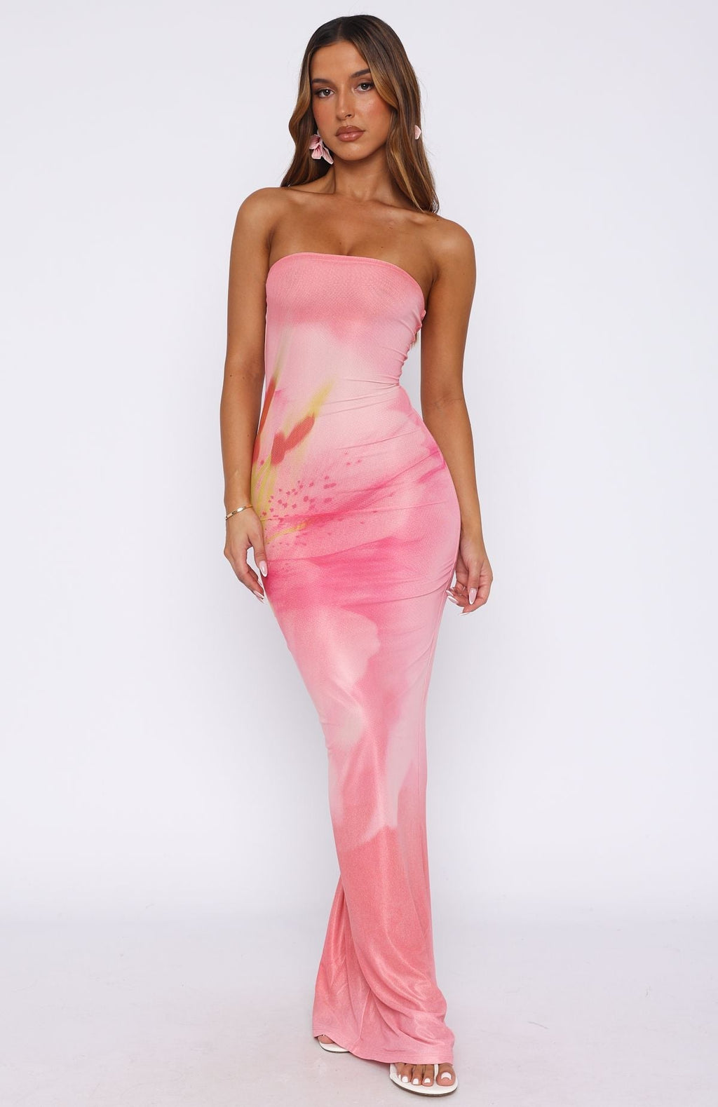 Blossom Petal Elegant Travel Maxi Dress