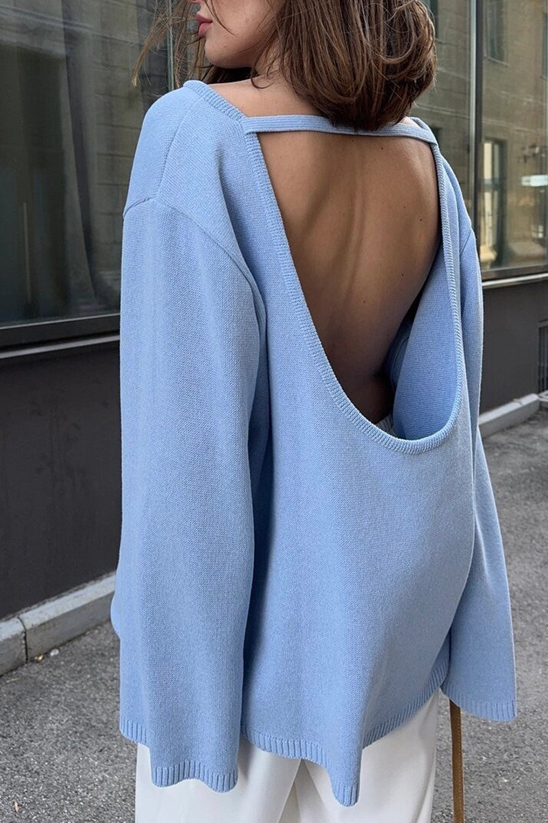 Loose Backless Casual Sweater