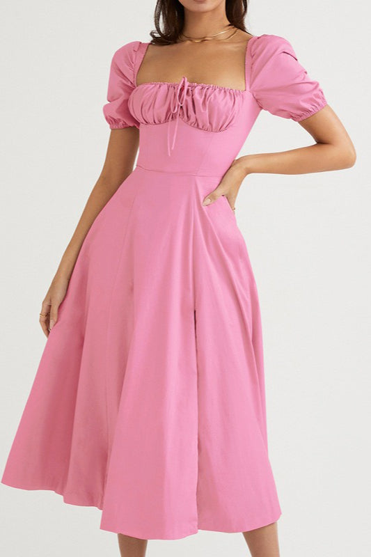 Tied Strap Split Hem Maxi Dress