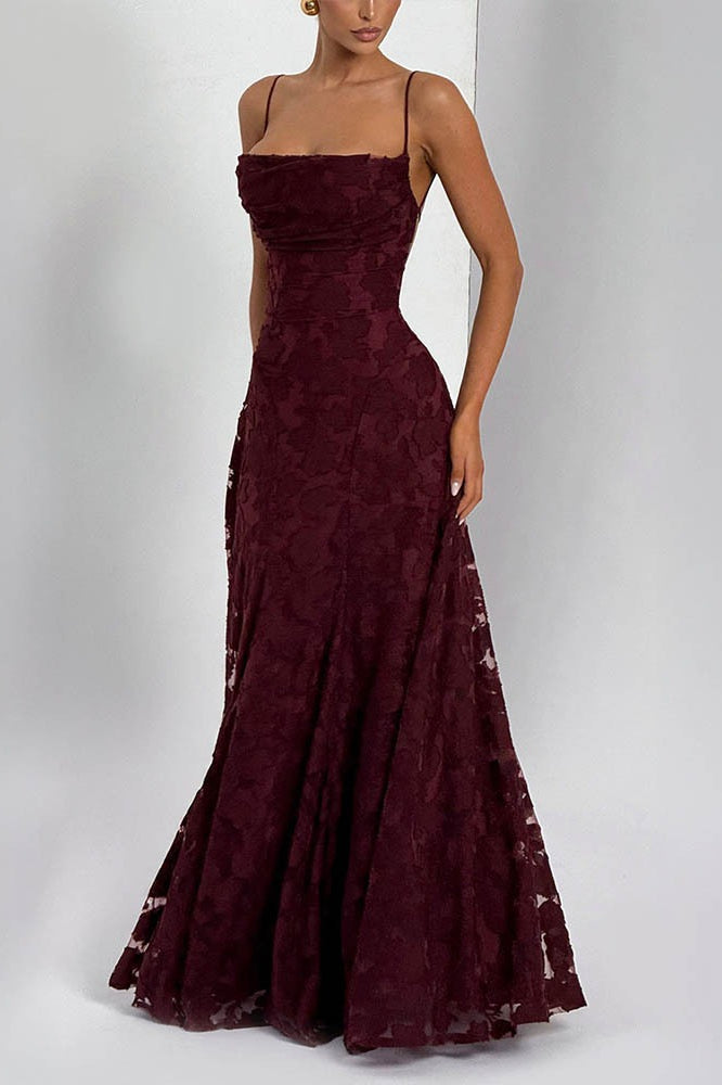 Chiffon Open Back Elegant Maxi Dress