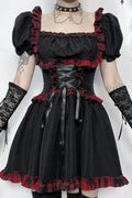 Shadow Plaid Gothic Dress