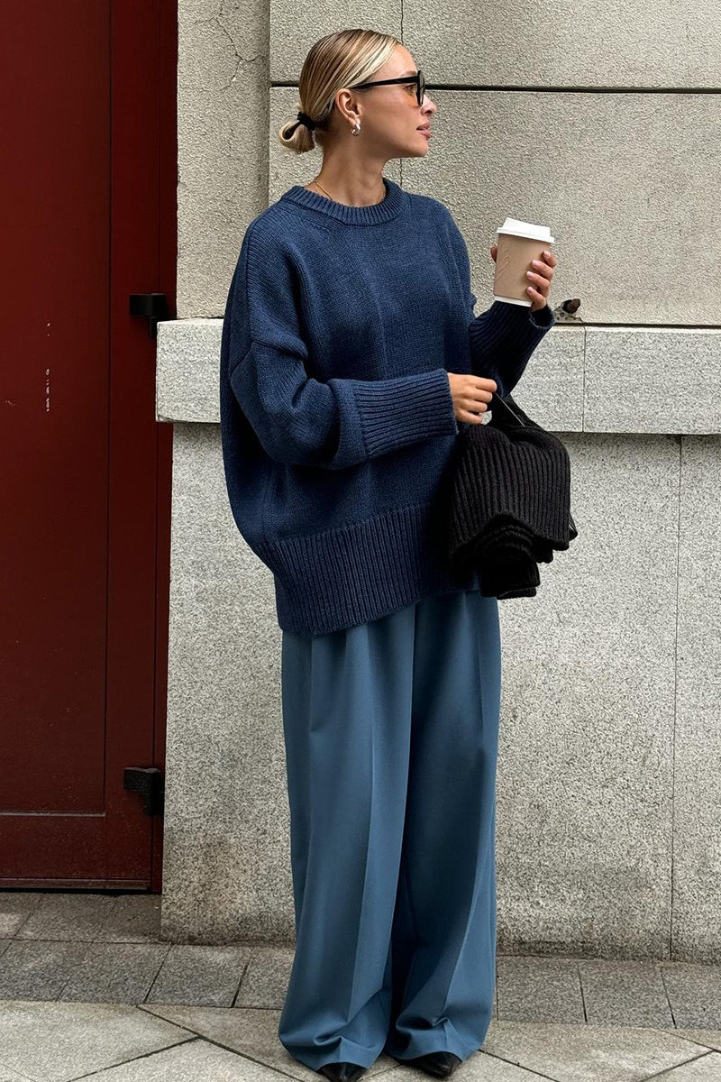 Casual Solid Pullover Sweater