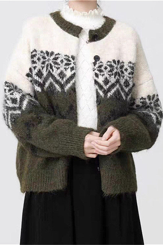 Nordic Snowflake Fair Isle Cardigan