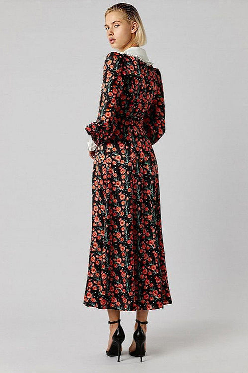 Cinched Waist Stylish Floral Dress