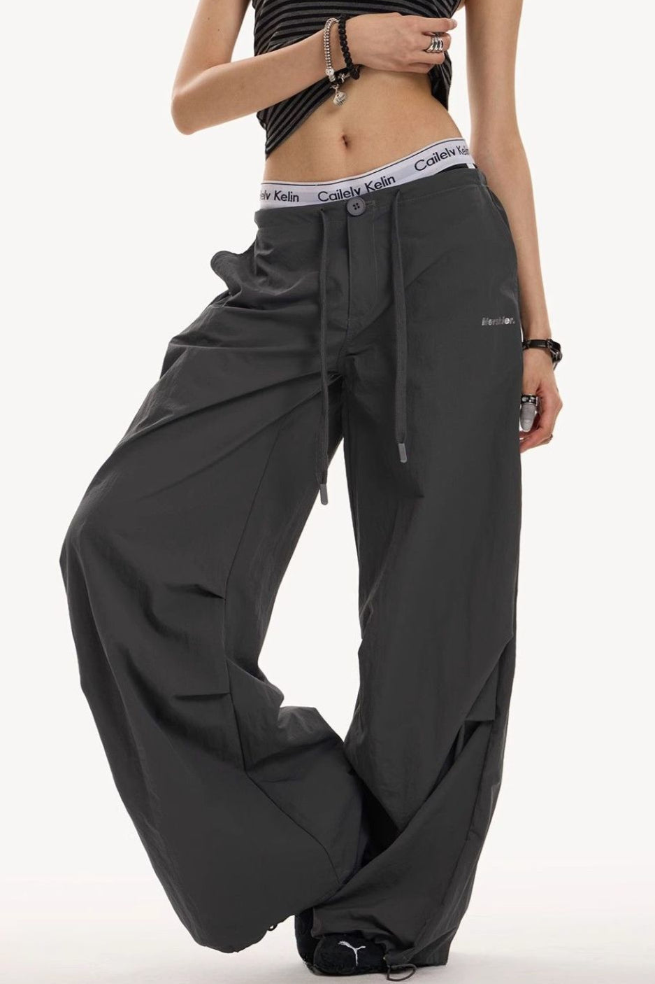 Y2K Retro Gray Military Pant
