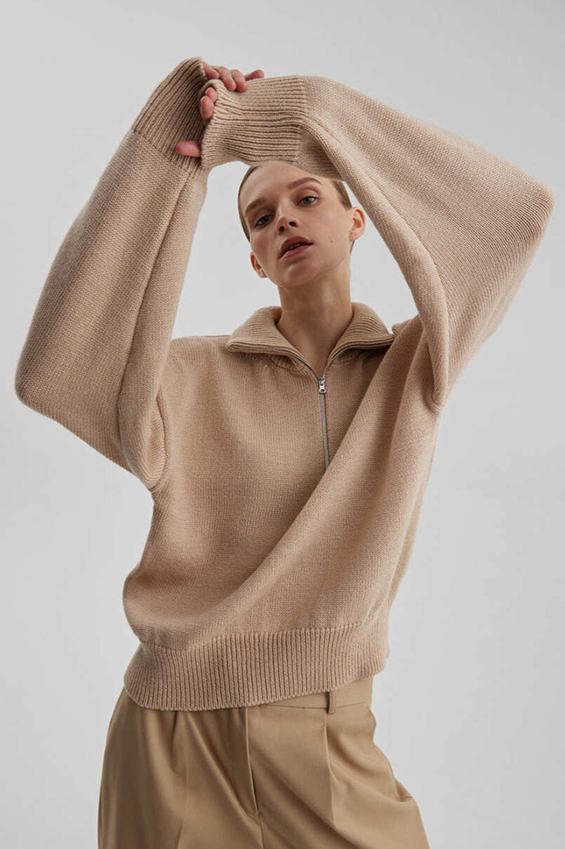 Warm Half Zip Knitted Sweater