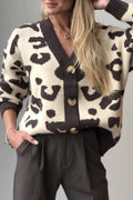 Casual Leopard Design Cardigan