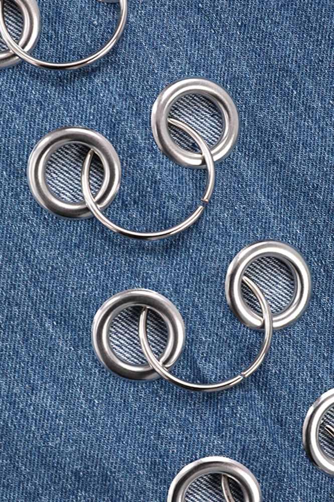 Metal Hole Hollow Out Straight Jean