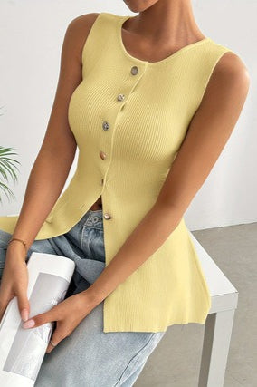 Minimal Sleeveless Knit Sweater